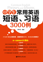 中学生常用英语短语、习语3000例