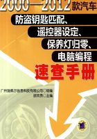 2000-2012款汽车防盗钥匙匹配、遥控器设定、保养灯归零、电脑编程速查手册