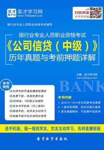2019年下半年銀行業專業人員職業資格考試《公司信貸(中級)》歷年真題與考前押題詳解