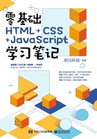 零基础HTML+CSS+JavaScript学习笔记