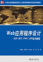 web应用程序设计：ASP.NET/PHP/JSP技术教程