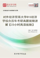 对外经济贸易大学815经济学综合历年考研真题视频讲解【23小时高清视频】