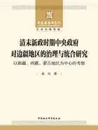 清末新政时期中央政府对边疆地区的治理与统合研究：以新疆、西藏、蒙古地区为中心的考察在线阅读