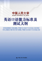 中国人民大学英语口语能力标准及测试大纲在线阅读