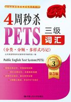 4周秒杀PETS三级词汇（分类·分频多·样式巧记）（第三版）在线阅读