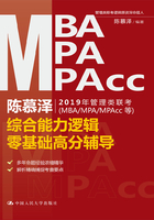 陈慕泽2019年管理类联考（MBA/MPA/MPAcc等）综合能力逻辑零基础高分辅导