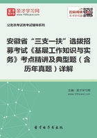 2020年安徽省“三支一扶”选拔招募考试《基层工作知识与实务》考点精讲及典型题（含历年真题）详解在线阅读