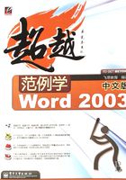 范例学中文版Word 2003