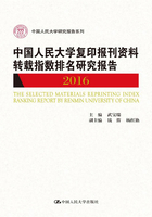 中国人民大学复印报刊资料转载指数排名研究报告2016