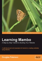 Learning Mambo: A Step/by/Step Tutorial to Building Your Website