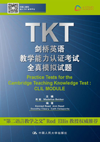 TKT剑桥英语教学能力认证考试全真模拟试题