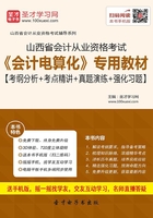 山西省会计从业资格考试《会计电算化》专用教材【考纲分析＋考点精讲＋真题演练＋强化习题】在线阅读