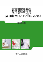 计算机应用基础学习指导与练习（Windows XP+Office 2003）在线阅读