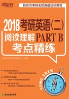 （2018）考研英语（二）阅读理解PART B考点精练在线阅读