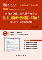 湖南省会计从业人员资格考试《财经法规与会计职业道德》复习全书【核心讲义＋历年真题详解】在线阅读