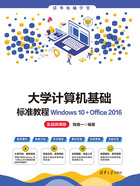 大学计算机基础标准教程Windows 10+Office 2016（实战微课版）