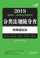 2019国家统一法律职业资格考试分类法规随身查：刑事诉讼法