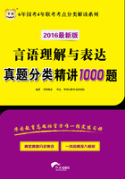 6年国考4年联考考点分类解读系列：言语理解与表达真题分类精讲1000题（2016最新版）