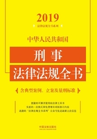 中华人民共和国刑事法律法规全书（含典型案例、立案及量刑标准）（2019年版）