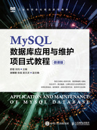 MySQL数据库应用与维护项目式教程（微课版）