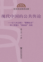 现代中国的公共舆论：以《大公报》“星期论文”和《申报》“自由谈”为例在线阅读