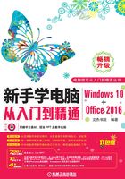 新手学电脑从入门到精通（Windows10+Office2016）在线阅读