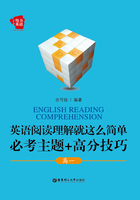 英语阅读理解就这么简单：必考主题+高分技巧（高一）在线阅读