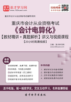 重庆市会计从业资格考试《会计电算化》【教材精讲＋真题解析】讲义与视频课程【20小时高清视频】在线阅读