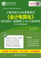 上海市会计从业资格考试《会计电算化》【教材精讲＋真题解析】讲义与视频课程【20小时高清视频】