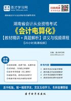 湖南省会计从业资格考试《会计电算化》【教材精讲＋真题解析】讲义与视频课程【20小时高清视频】在线阅读