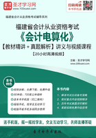 福建省会计从业资格考试《会计电算化》【教材精讲＋真题解析】讲义与视频课程【20小时高清视频】