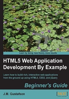 HTML5 Web Application Development By Example Beginner's Guide在線閱讀