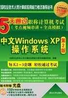 5天通过职称计算机考试（考点视频串讲＋全真模拟）：中文Windows XP操作系统（第2版） (全国专业技术人员计算机应用能力考试指导丛书)